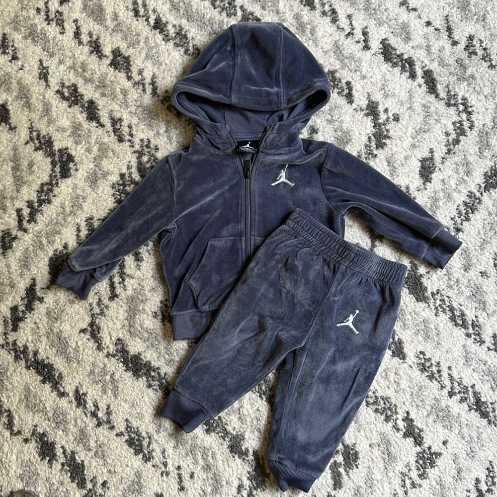 Jordan Velour Sweatpants and Zip Up Hoodie Set - Baby/Toddler Boy/Girl/Unisex